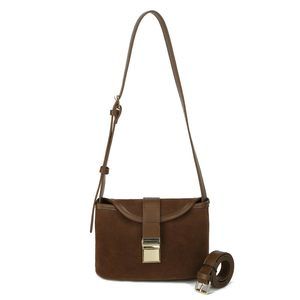 Crossbody Bags Small Suede Purse Retro Bucket Bags Trendy Saddle c: